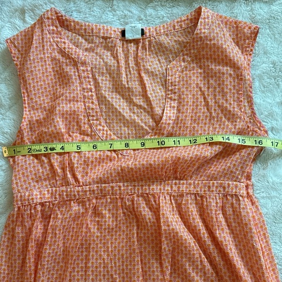 J Crew Women’s Size 6 Orange Sheer Top With Little Pineapples - Picture 5 of 6